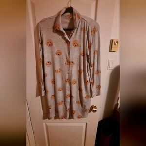 Button up nightshirt with dogs